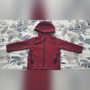 Burgundy Toddler Hoodie with Black Zipper